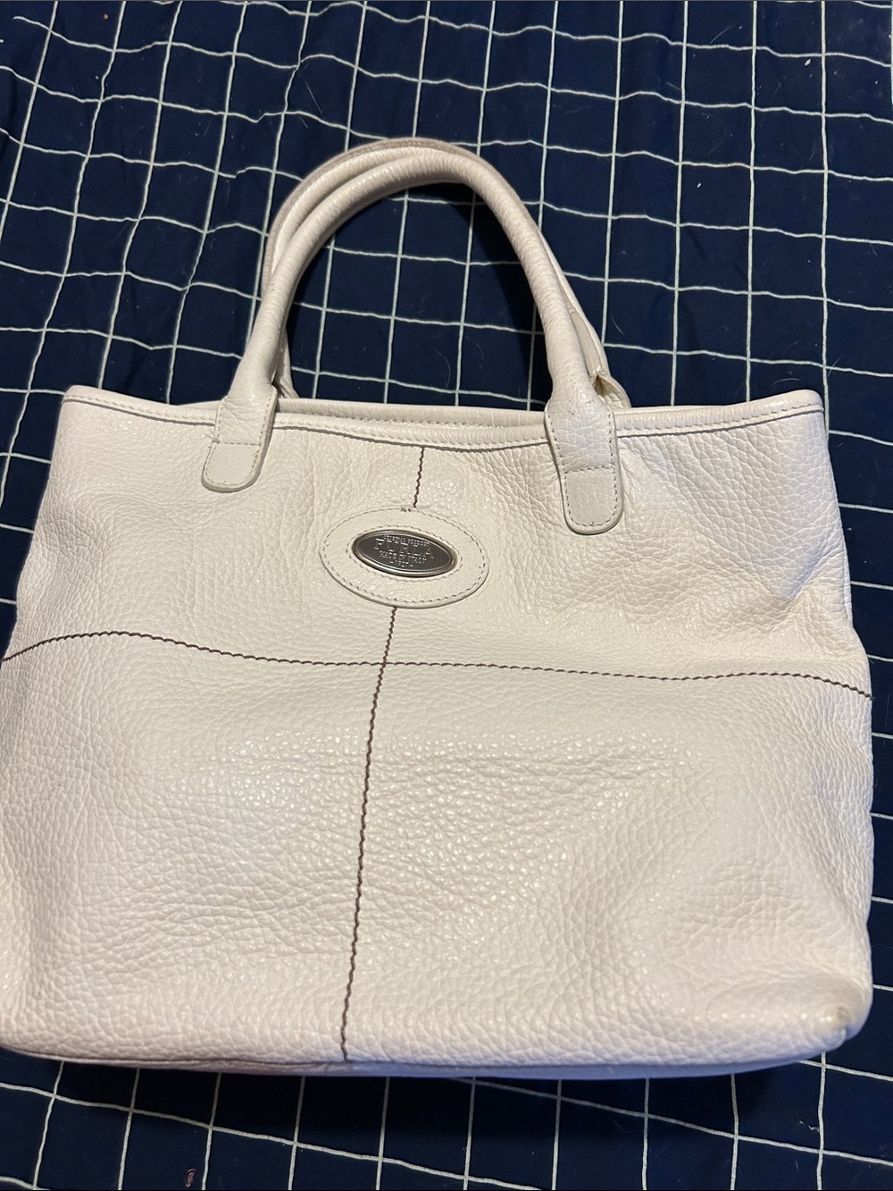 Furla White Leather Tote with Top Handles